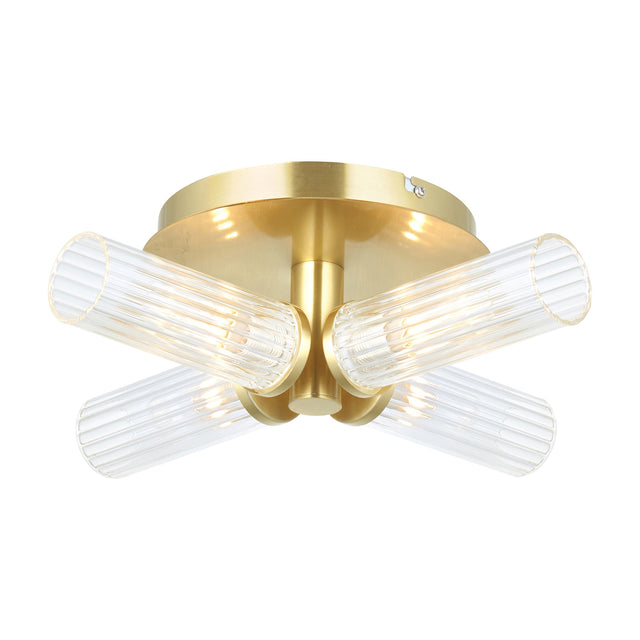 Talo Bathroom 4 Light Semi-Flush Ceiling Light – Brass