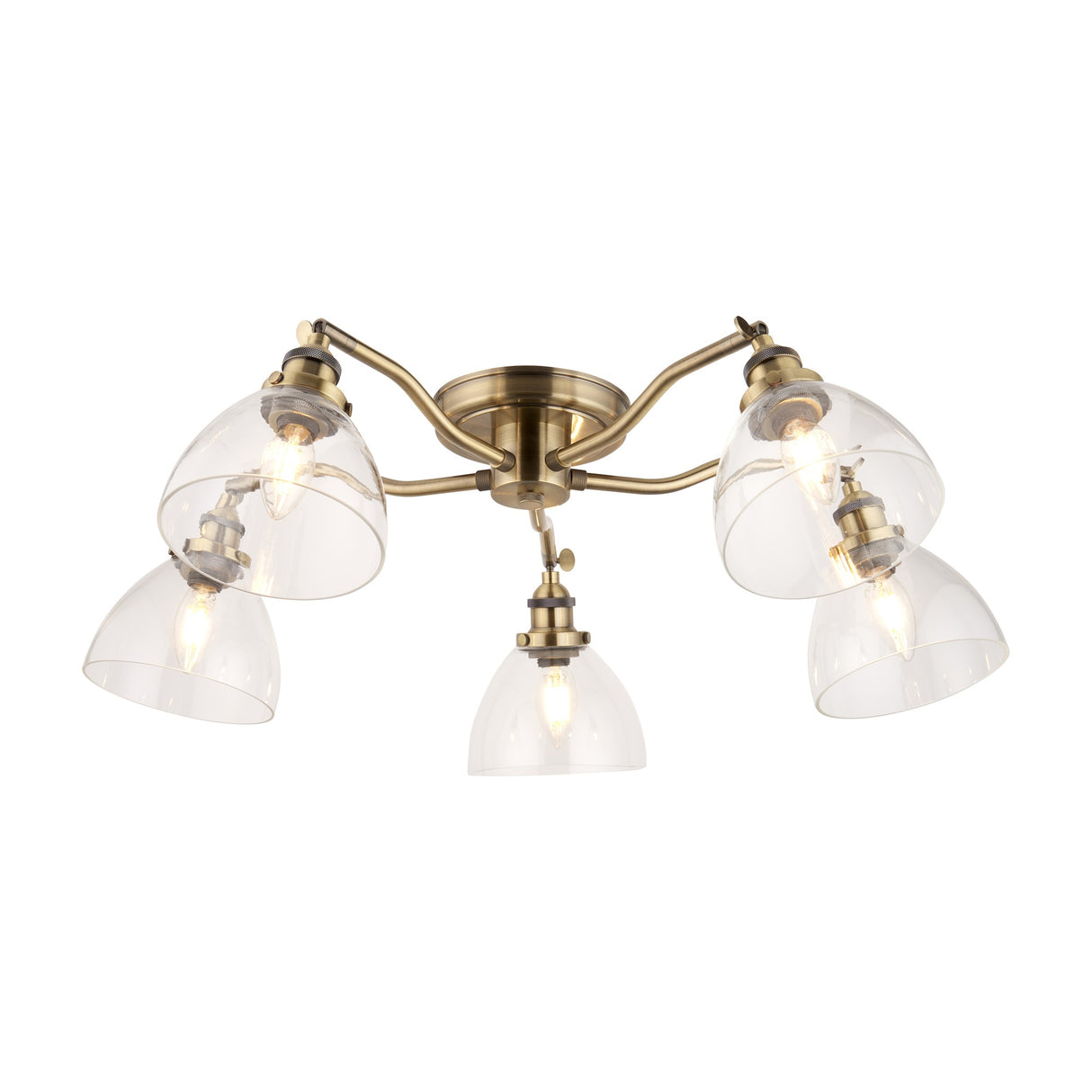 Hansen 5 Light Ceiling Light – Antique Brass