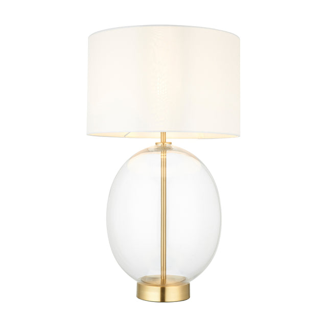 Kelda Oval Glass Table Lamp – Satin Brass