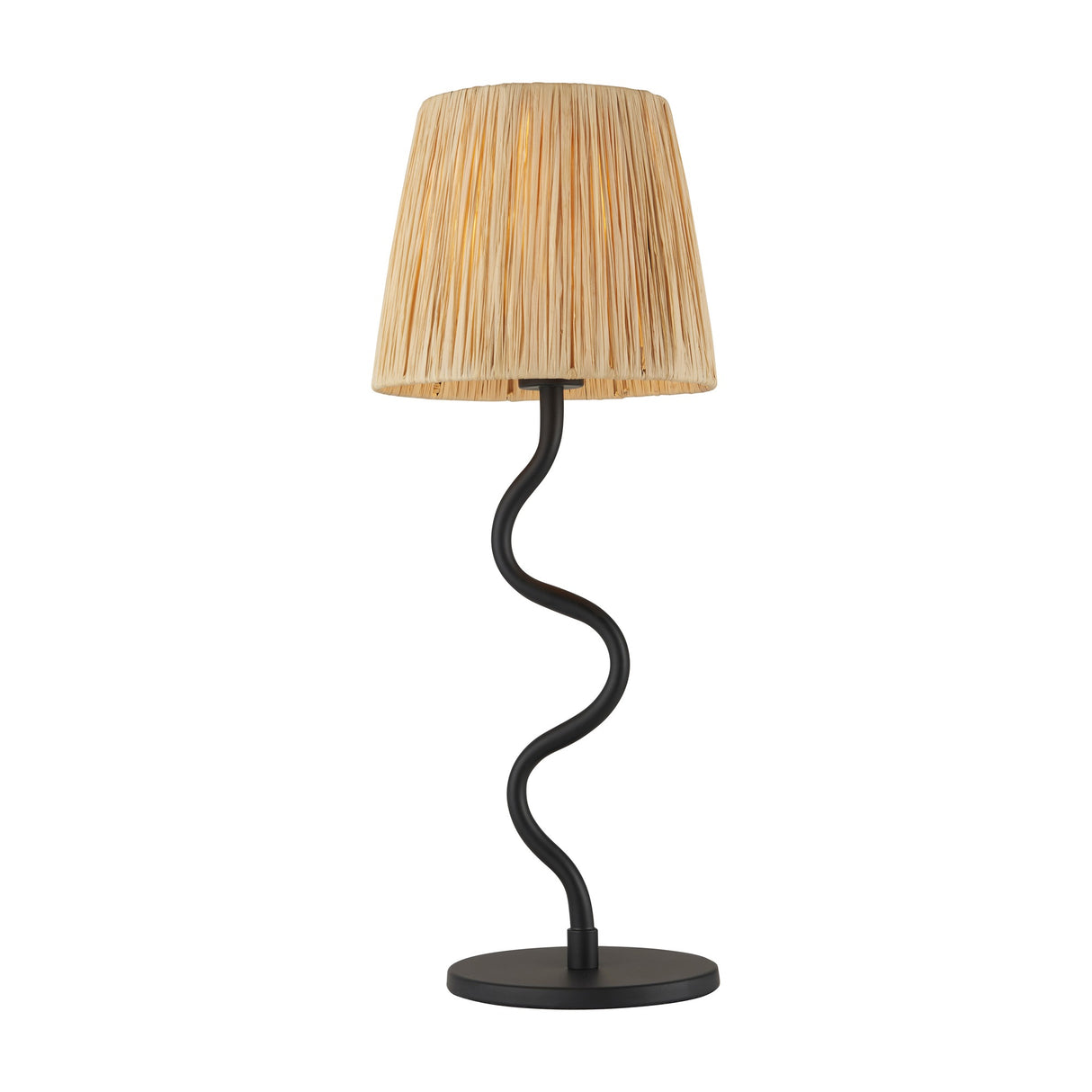 Wriggle Table Lamp with Raffia Shade