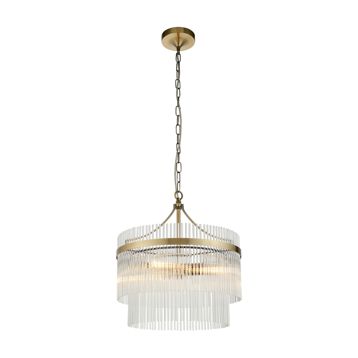 Marietta Glass Rod Tiered Pendant 3 Light