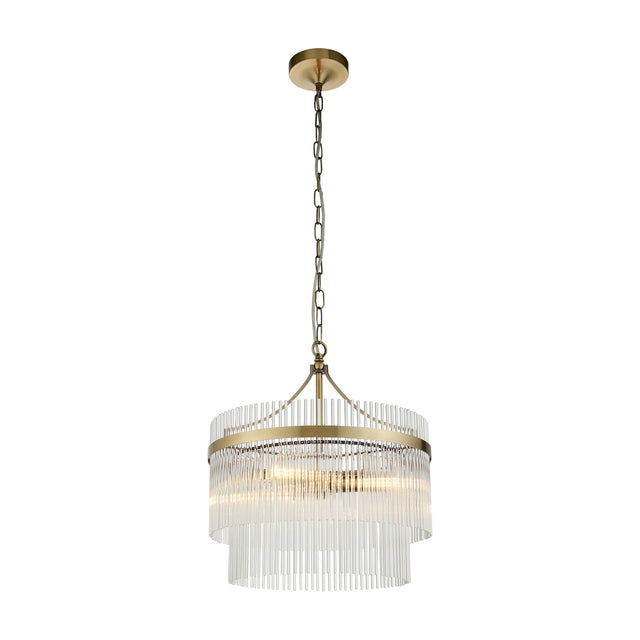 Marietta Glass Rod Tiered Pendant 3 Light