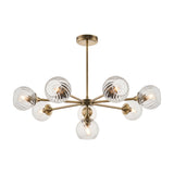Allegra 8 Light Pendant with Swirled Glass