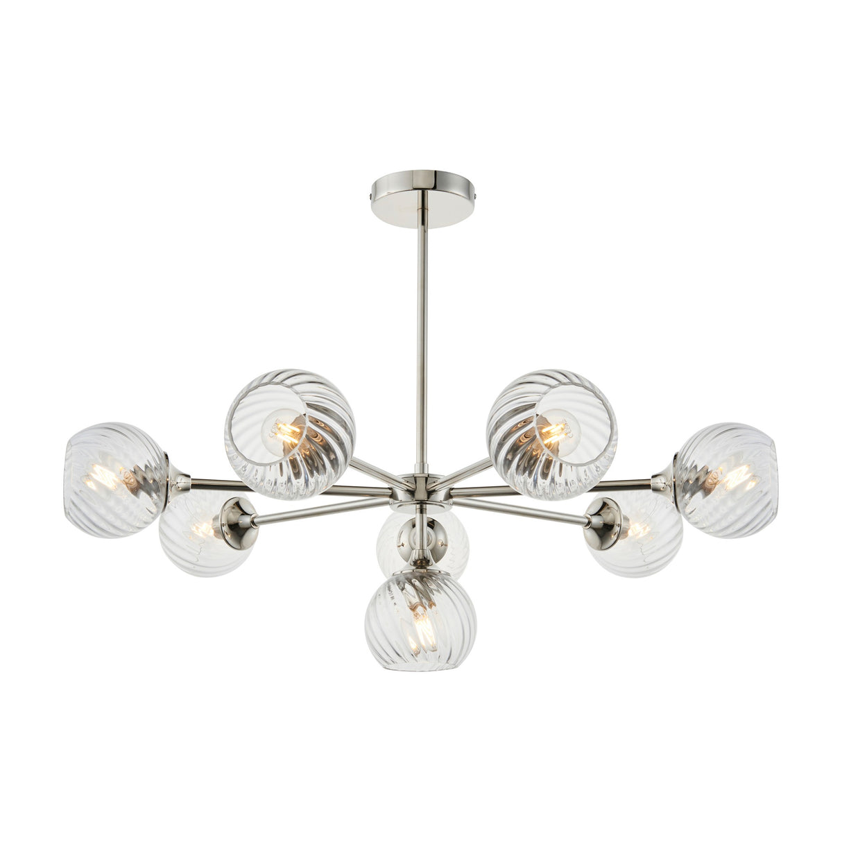 Allegra 8 Light Pendant with Swirled Glass
