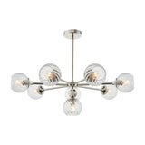 Allegra 8 Light Pendant with Swirled Glass