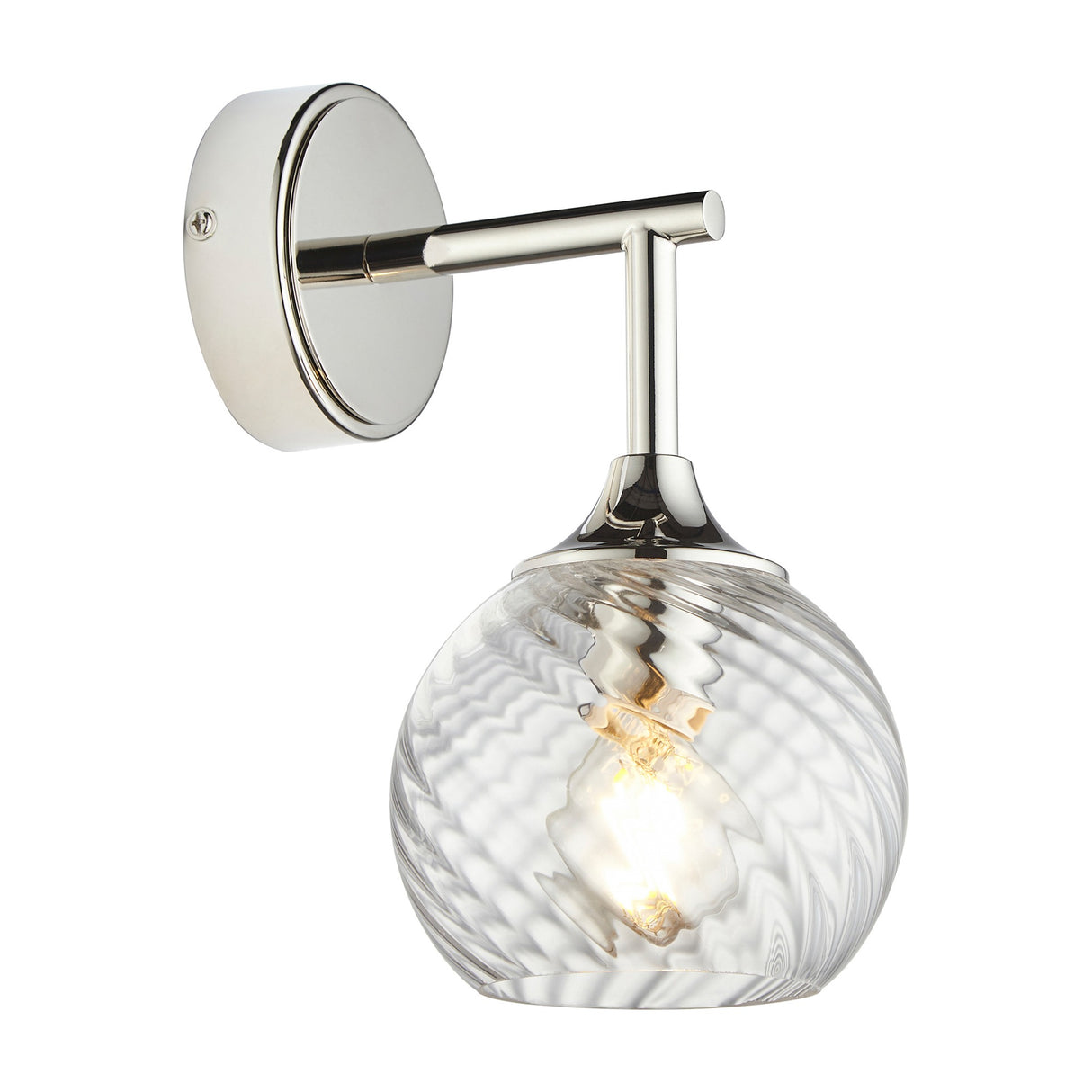 Allegra Glass Globe Wall Light – Bright Nickel