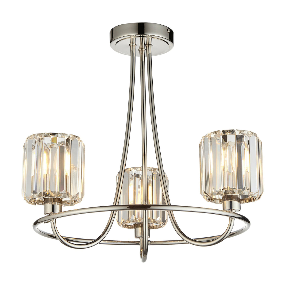 Berenice Crystal Semi-Flush Ceiling Light 3 Light