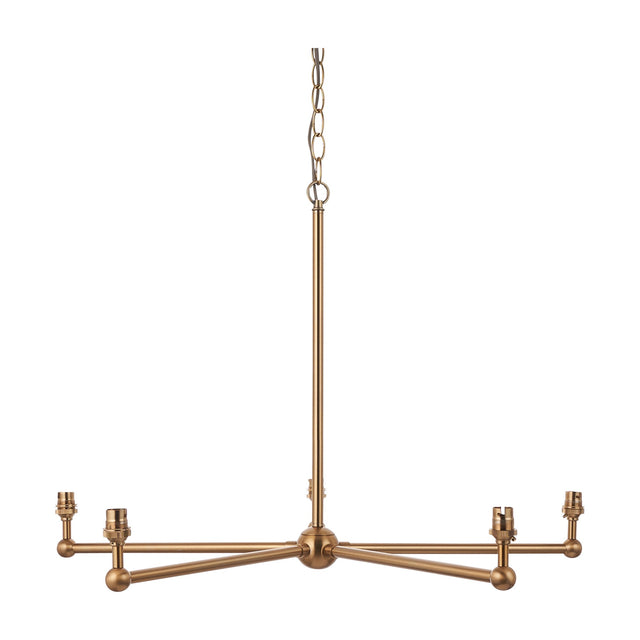 Santiago 5 Light Pendant Fitting – Brushed Brass