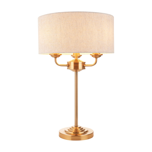 Highclere 3 Light Table Lamp – Vintage Brass