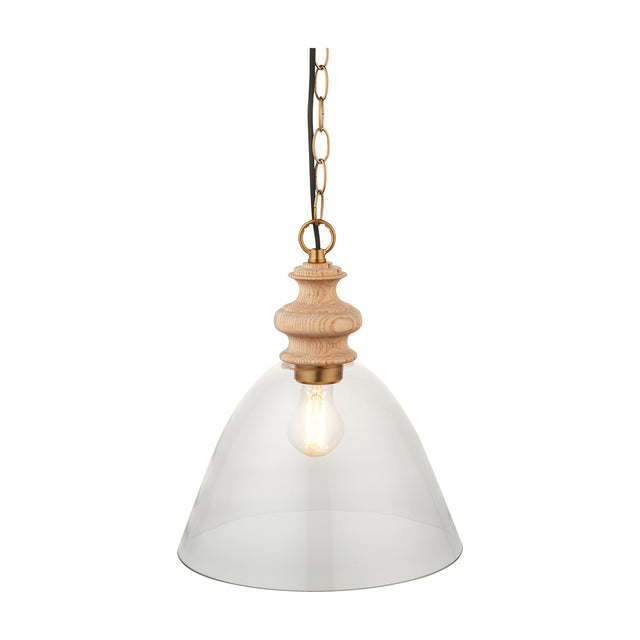 Cotswold Glass Pendant Light – Natural Ash