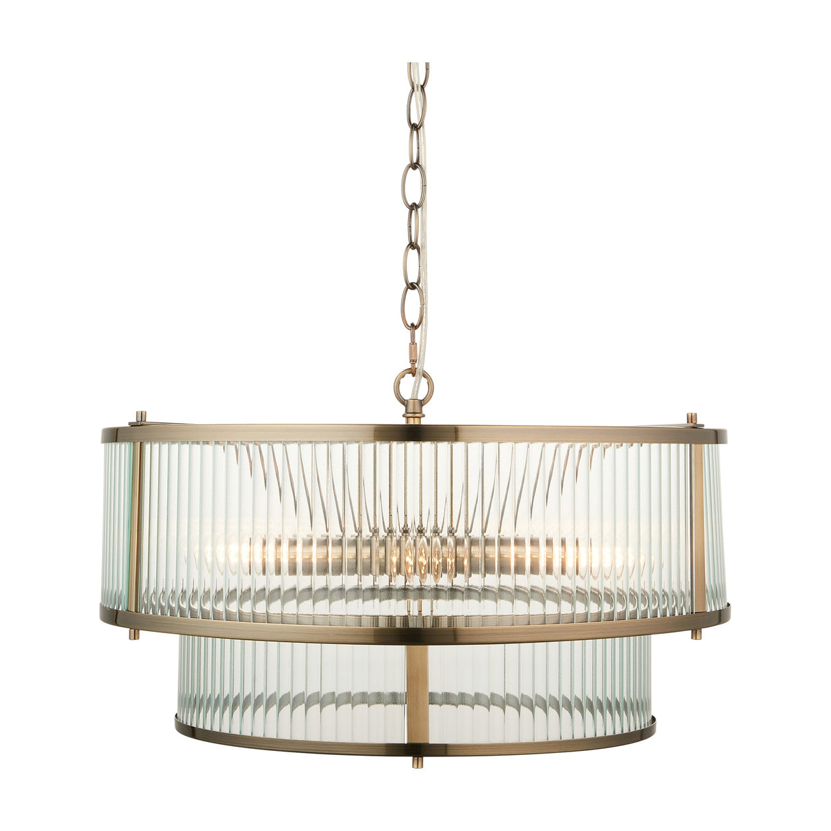 Ridgeton 5 Light Two-Tier Pendant – Antique Brass