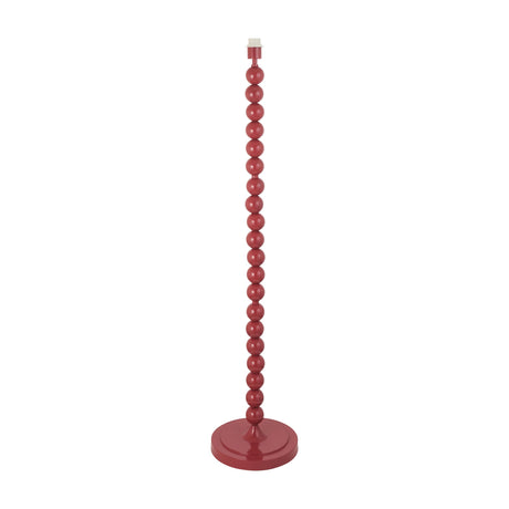 Gallery Direct Higvelle Stacked Ball Floor Lamp Base in Pink Clay, a steel spindle column of stacked balls on a round weighted foot, on a white background.