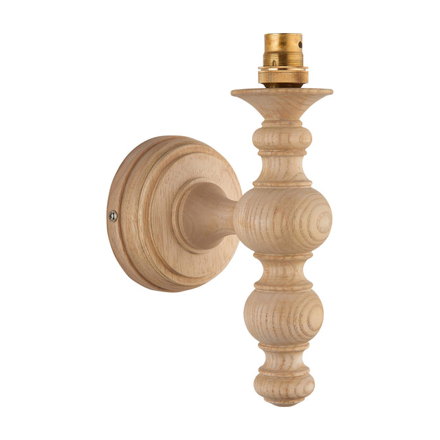 Bibury Turned Wooden Wall Light – Natural Ash