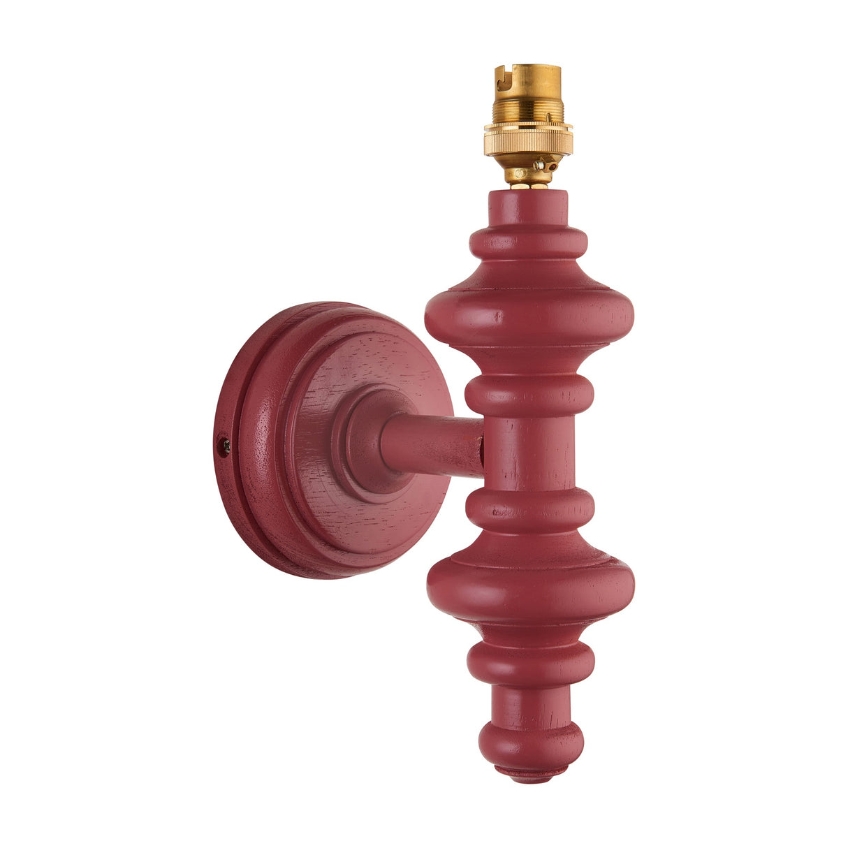 Carnaby Turned Wood Wall Light Fitting – Satin Pink Clay