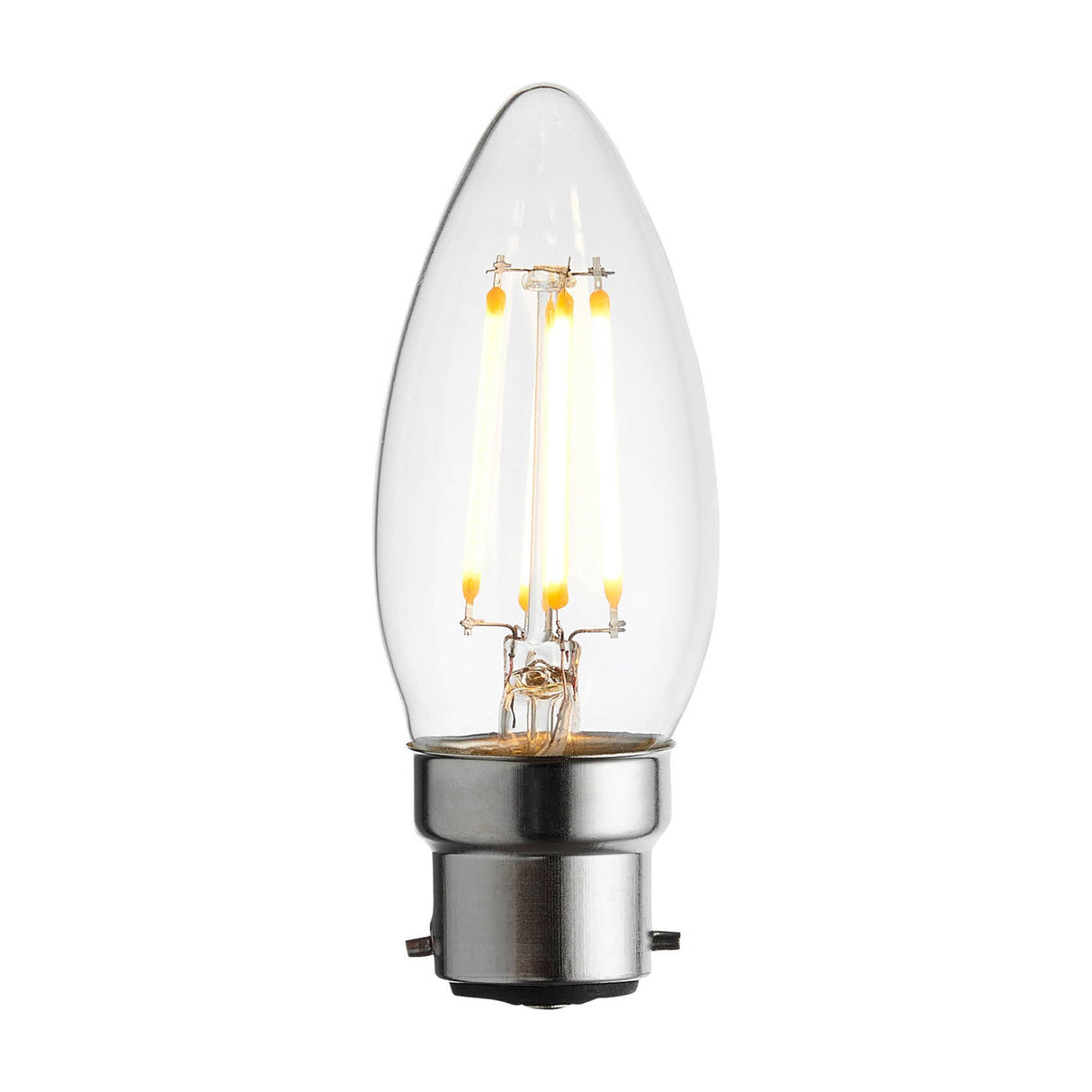 B22 LED Filament Candle Bulb 4 Filament – Clear