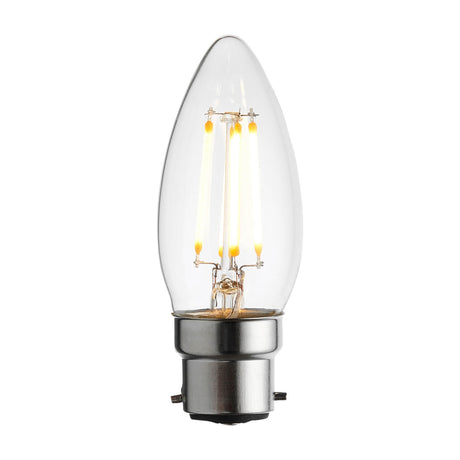 B22 LED Filament Candle Bulb 4 Filament – Clear