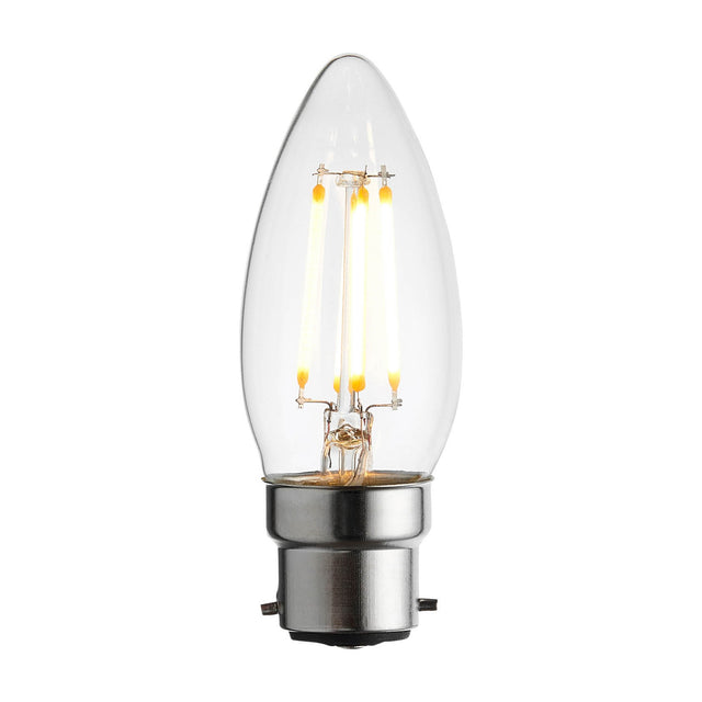 B22 LED Filament Candle Bulb 4 Filament – Clear