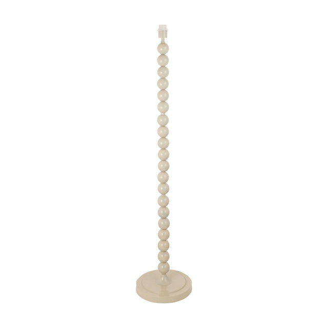 Gallery Direct Higvelle Stacked Ball Floor Lamp Base in Almond White painted steel with round weighted foot, shown on a plain white background.