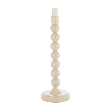 Gallery Direct Higvelle Stacked Ball Table Lamp Base in Almond White with glossy painted steel spheres on a round foot, shown on a plain background.
