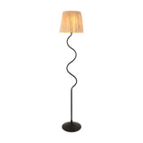 Wriggle Wavy Floor Lamp with Raffia Shade