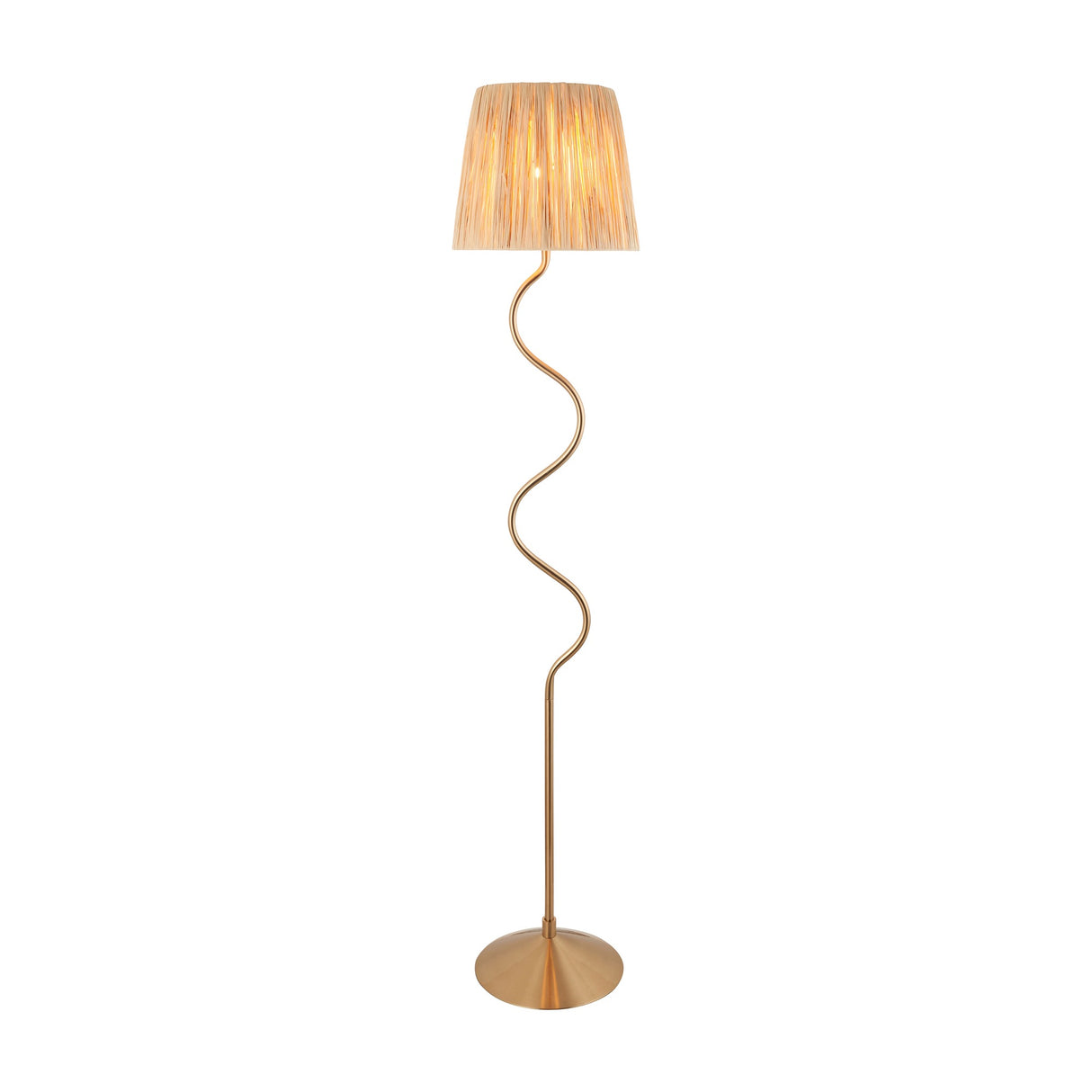 Wriggle Wavy Floor Lamp with Raffia Shade