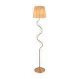 Wriggle Wavy Floor Lamp with Raffia Shade