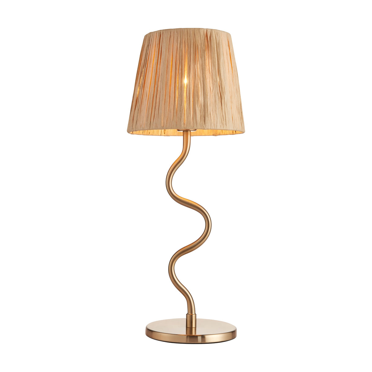 Wriggle Table Lamp with Raffia Shade