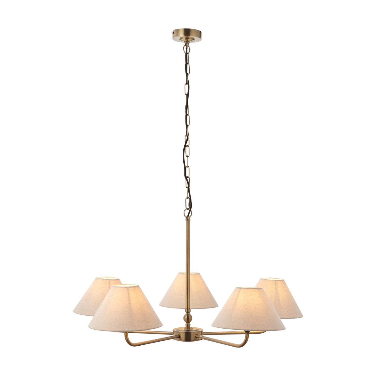 Lille 5 Light Pendant – Antique Brass