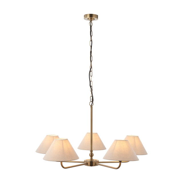 Lille 5 Light Pendant – Antique Brass