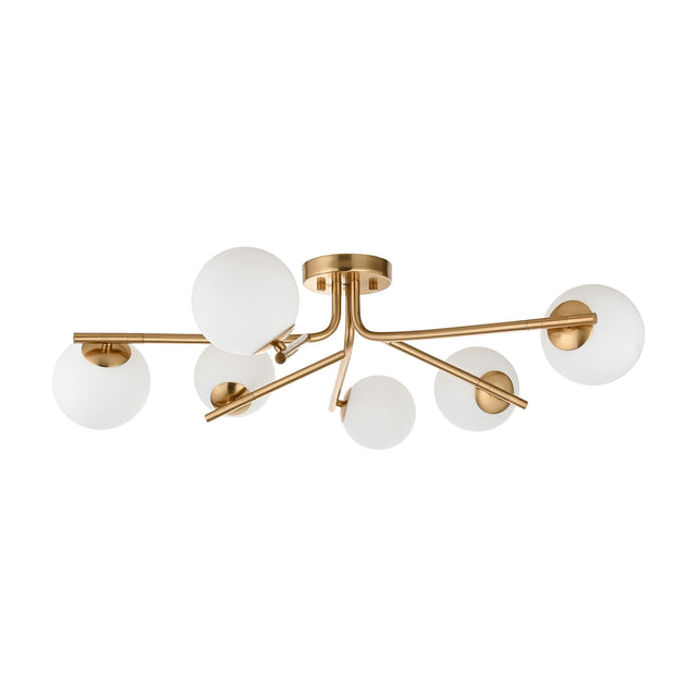 Aaron 6 Light Ceiling Light – Brushed Aged Brass