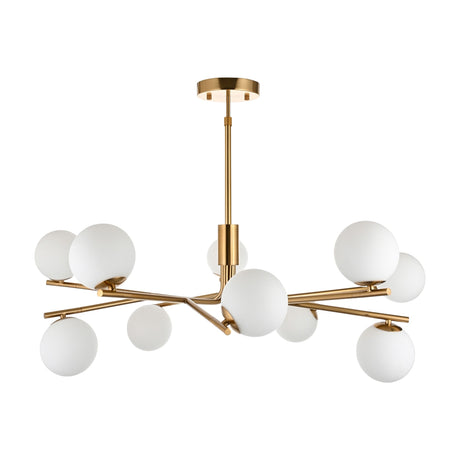 10 Light Pendant – Brushed Aged Brass