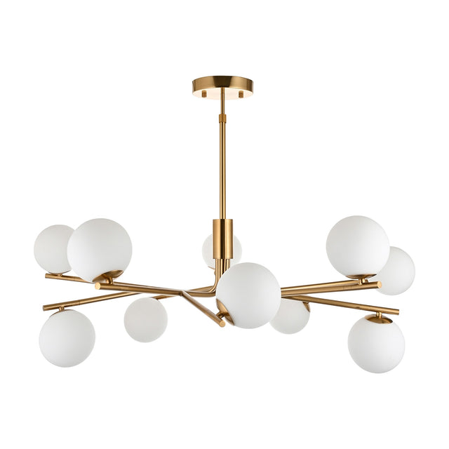 10 Light Pendant – Brushed Aged Brass