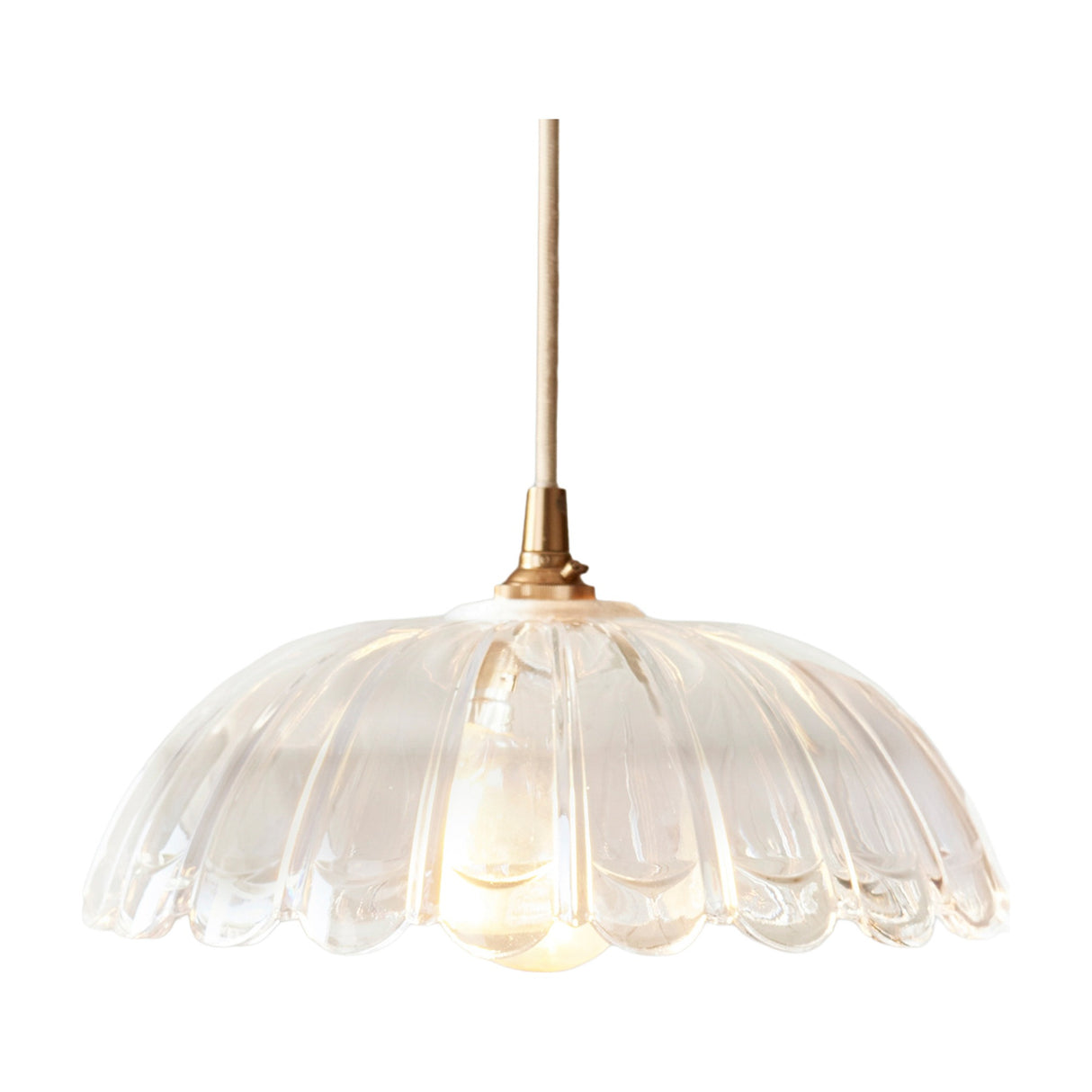 Carnation Scalloped Glass Pendant Light – Clear