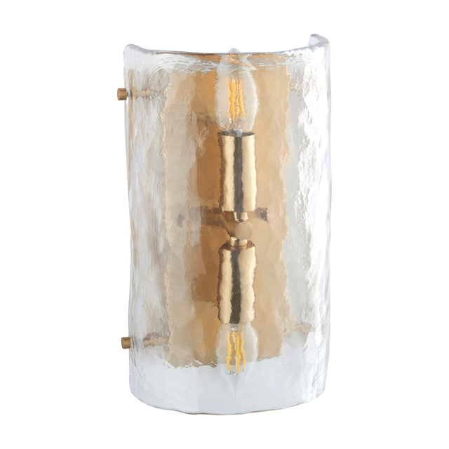 Keller Textured Glass Wall Light – Brass