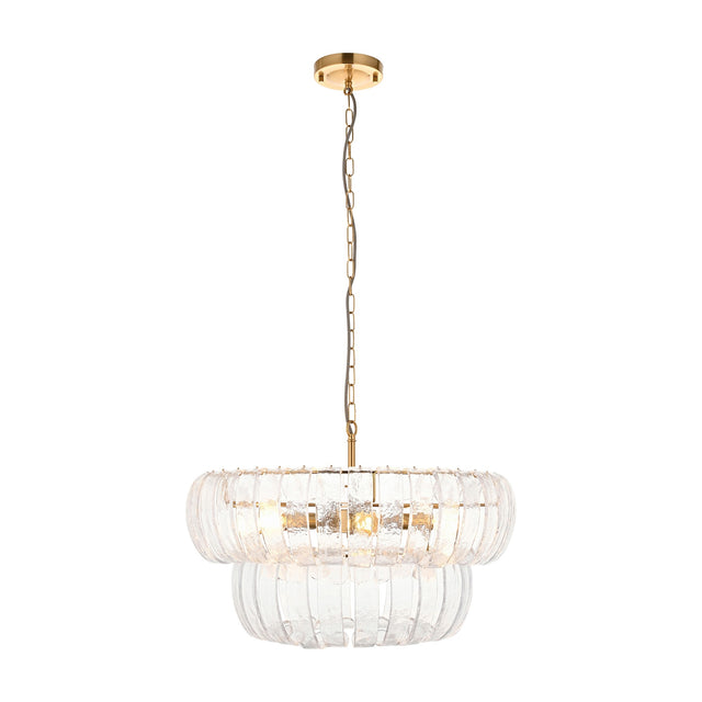 Montrose Tiered Glass Chandelier 6 Light – Brass