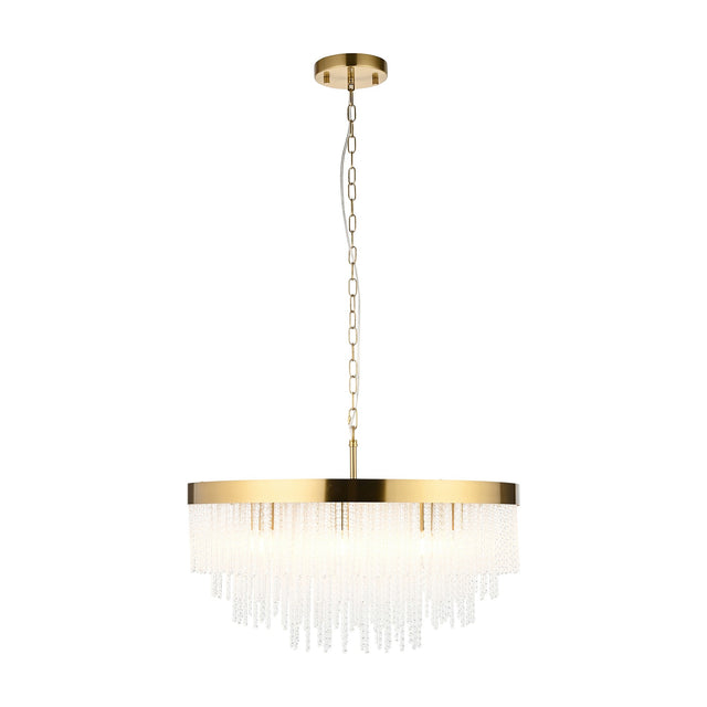Anistoria Grand Tiered Glass Pendant 9 Light – Brass