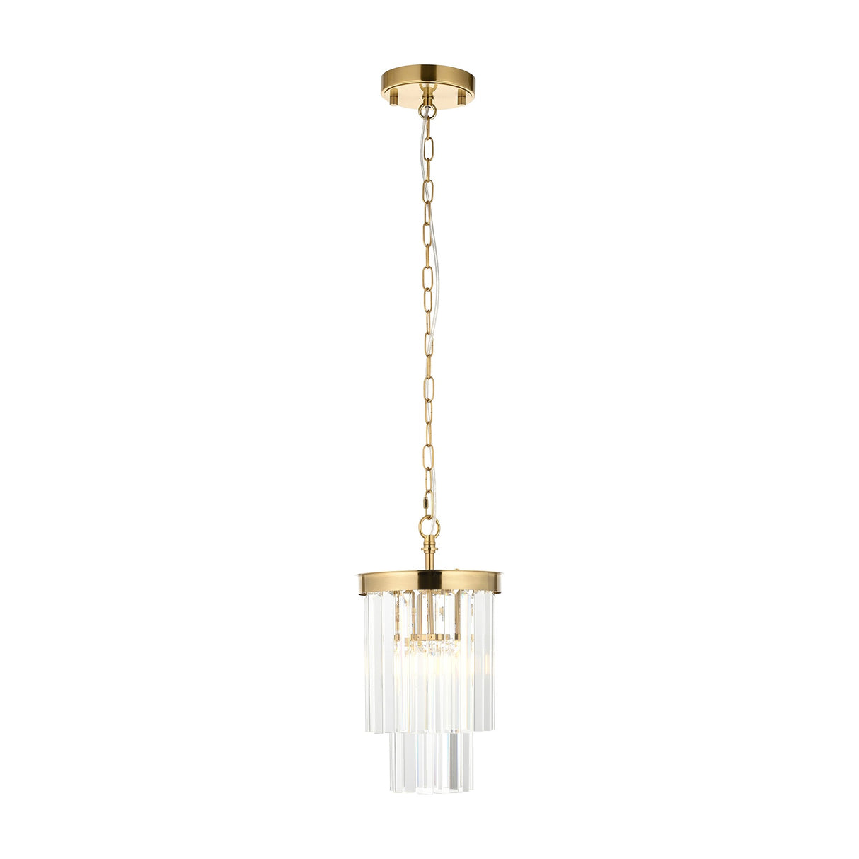 Conaston Crystal Glass Pendant Light – Brass