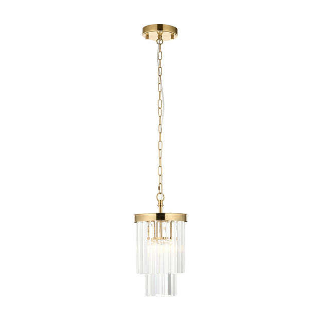 Conaston Crystal Glass Pendant Light – Brass