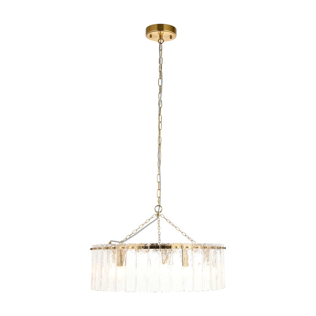 Karine Glass Pendant Light 5 Light – Brass
