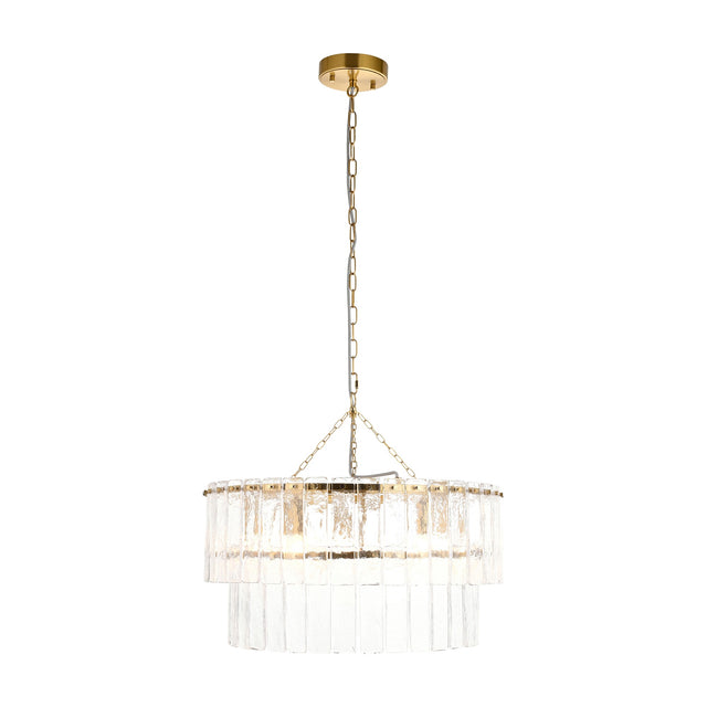 Karine Tiered Glass Pendant Light – Brass