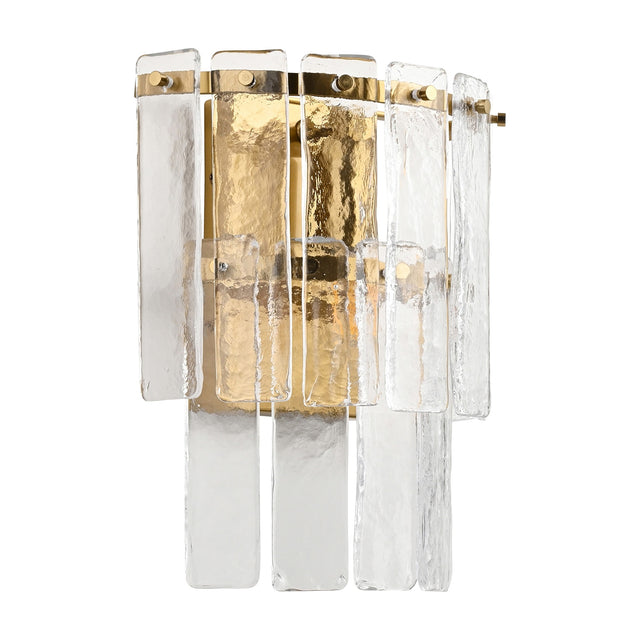 Karine Textured Glass Wall Light – Brass
