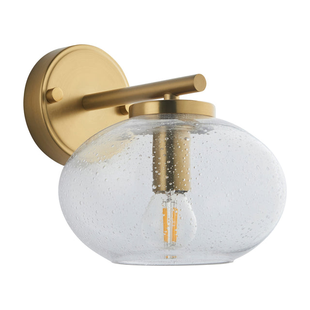 Jacob Wall Light with Seeded Glass Shade – Brass