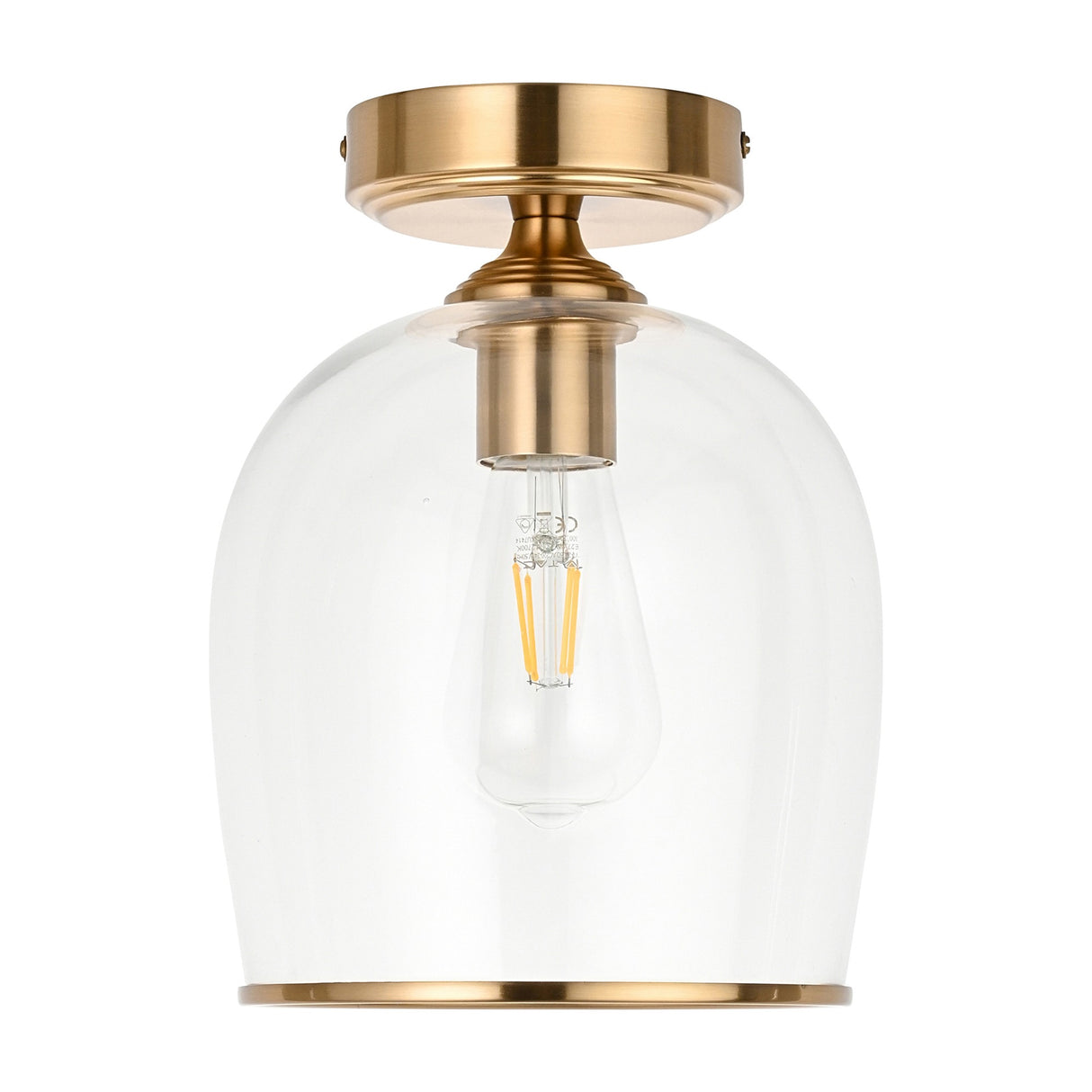 Ashcroft Semi-Flush Ceiling Light 1 Light – Brass