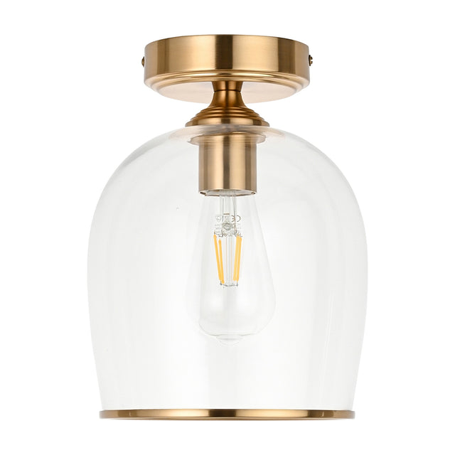 Ashcroft Semi-Flush Ceiling Light 1 Light – Brass