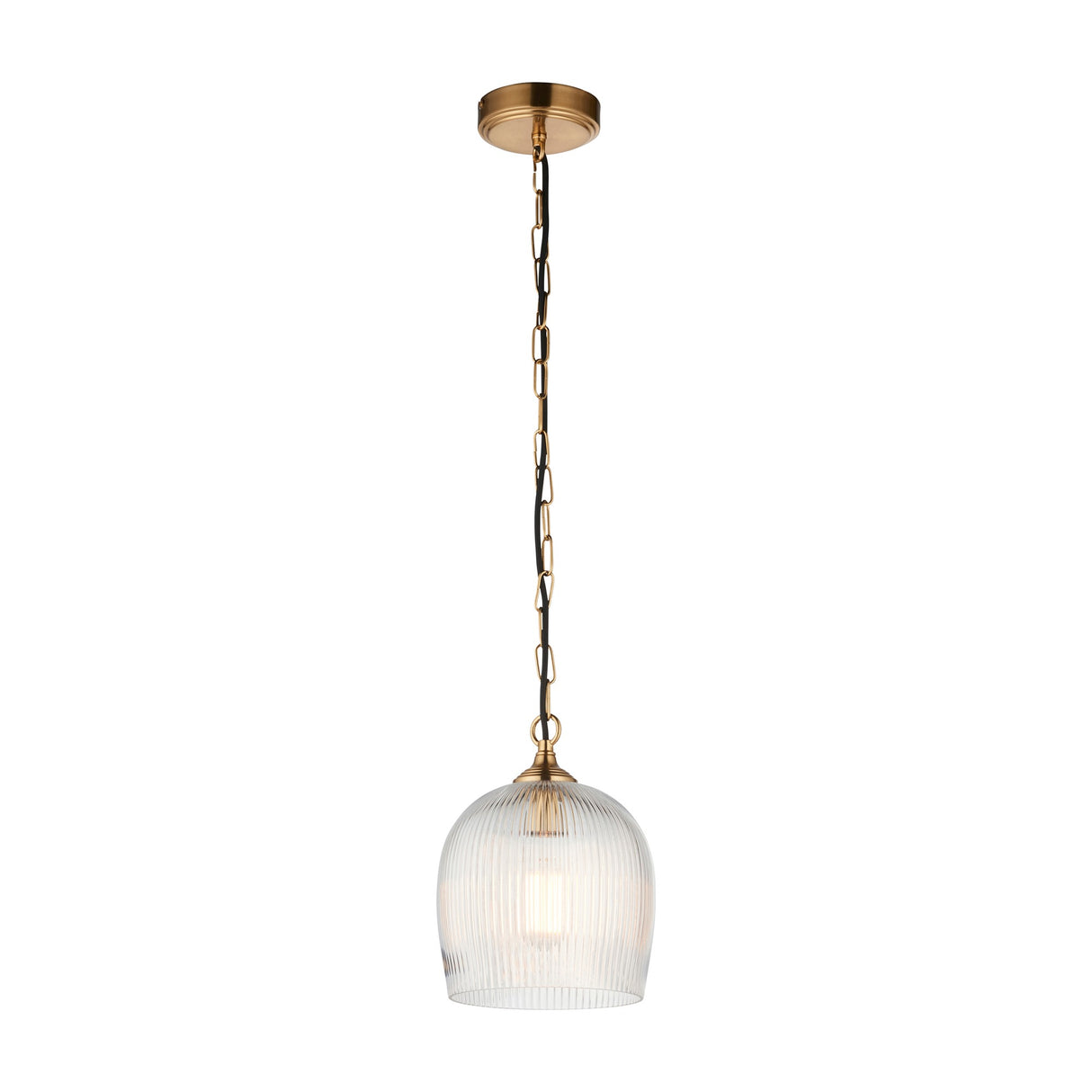 Ashcroft Ribbed Pendant Light 1 Light – Brass