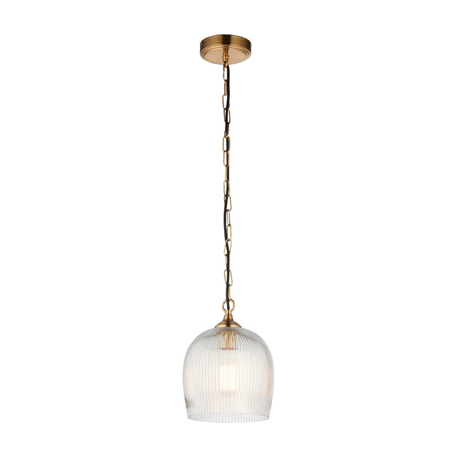 Ashcroft Ribbed Pendant Light 1 Light – Brass