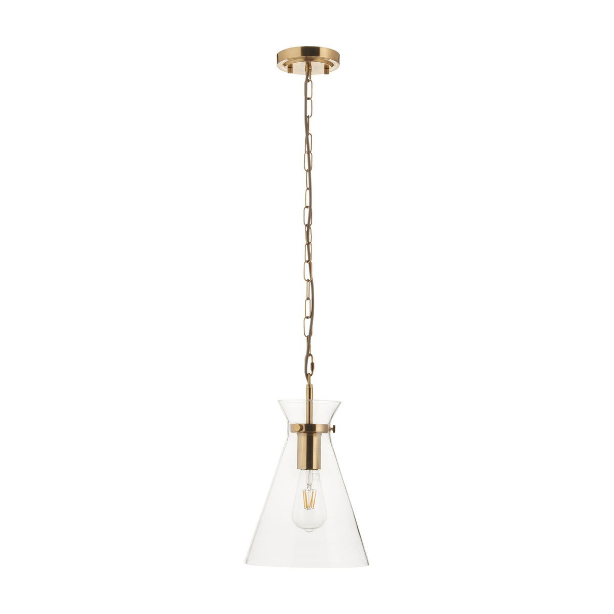 Harlow Glass Pendant Light – Aged Brass