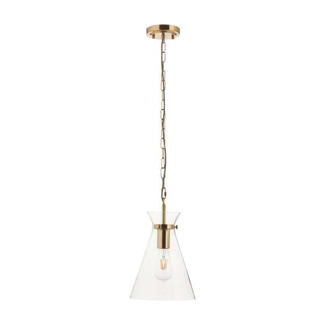 Harlow Glass Pendant Light – Aged Brass