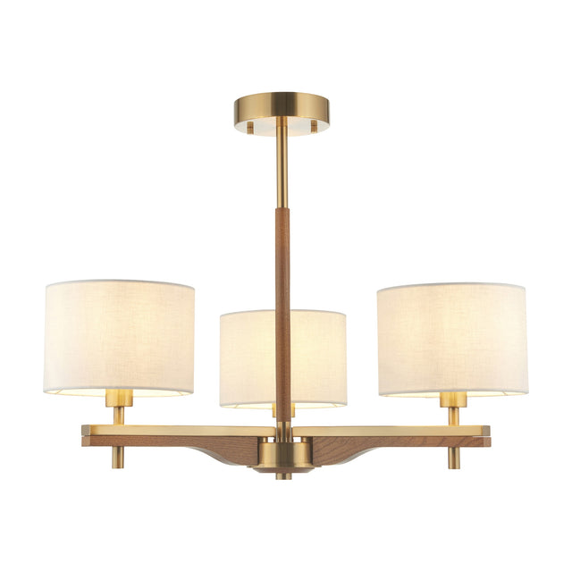 Heathcliff 3 Light Ceiling Light – Aged Brass