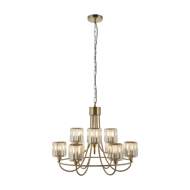 Berenice 9 Light Tiered Chandelier – Antique Brass